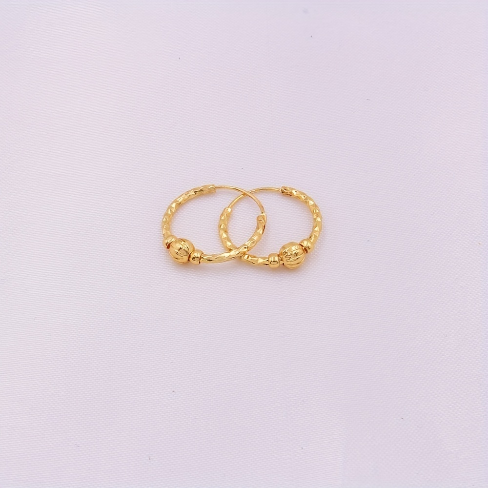 Gold Plated Vintage-Style Creative Tiny Hoop Earrings - Picture 4 of 6
